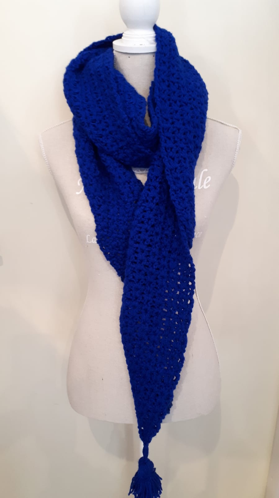 Kwestie Verscherpen verwerken Kobalt blauwe sjaal in punten – Hand made by Wiko